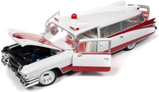 Cadillac Eldorado Ambulance 1959, white & red Auto World 1:18